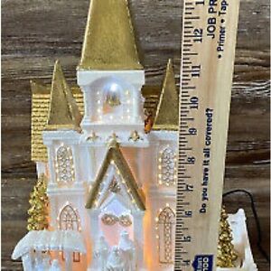 VTG Cracker Barrel Treetops Glisten Fiber Optic Church Original Box brand new!!
